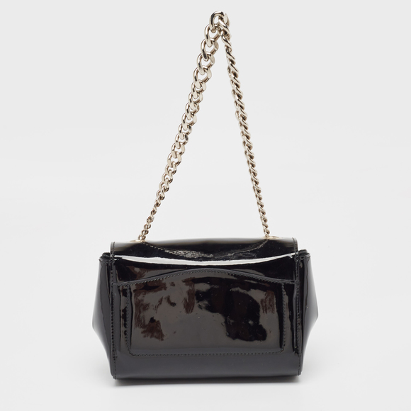 YVES SAINT LAURENT Black Patent Leather Pushlock Flap Chain Bag - Picture 4 of 8